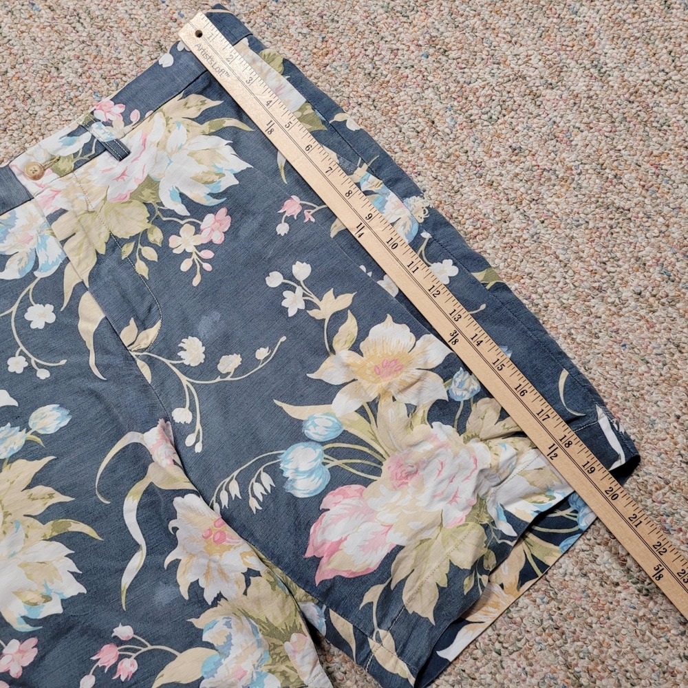 Polo Ralph Lauren Shorts Mens 33 Blue Floral Classic Fit Linen Blend Tropical - Picture 3 of 11